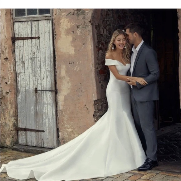 Maggie Soterro - Rebecca Ingram Dress (Josie) AND cathedral veil - size 10 - Picture 2 of 7